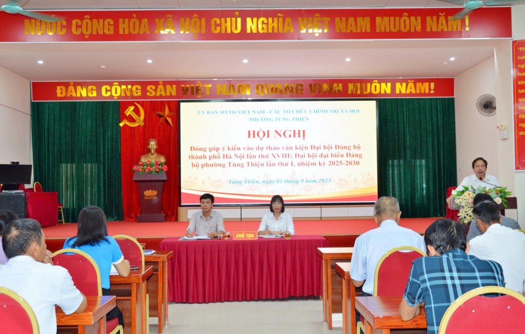 MTTQ phường Tùng Thiện đóng góp nhiều ý kiến vào văn kiện Đại hội MTTQ phường Tùng Thiện đóng góp nhiều ý kiến vào văn kiện Đại hội