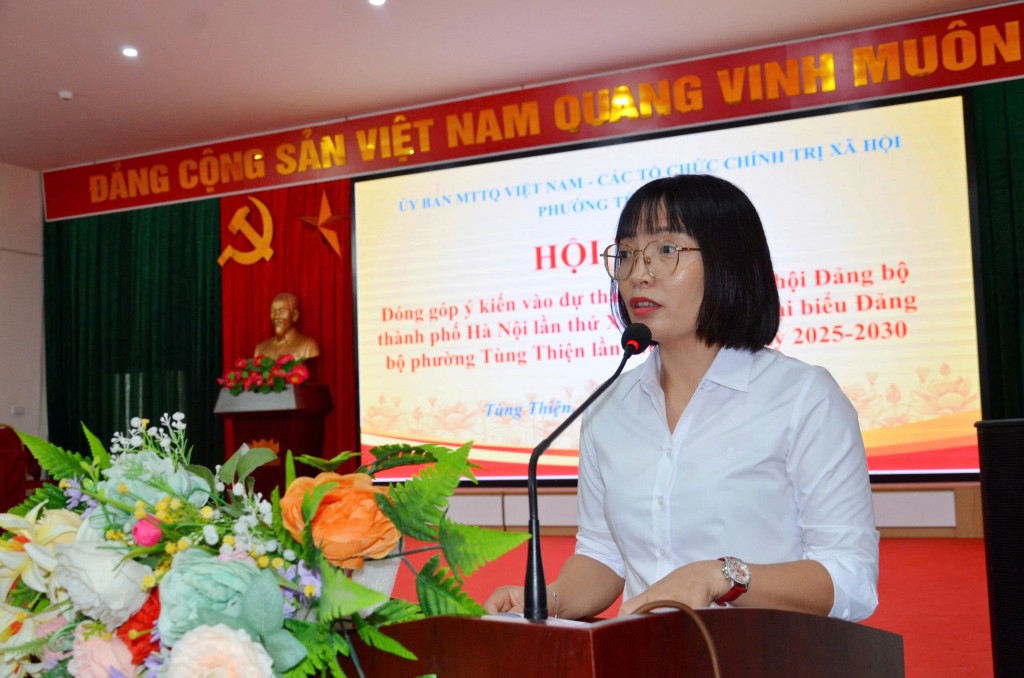 MTTQ phường Tùng Thiện đóng góp nhiều ý kiến vào văn kiện Đại hội MTTQ phường Tùng Thiện đóng góp nhiều ý kiến vào văn kiện Đại hội