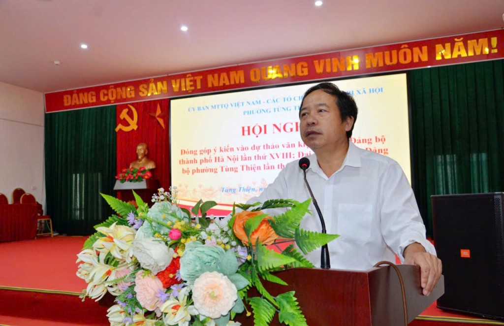 MTTQ phường Tùng Thiện đóng góp nhiều ý kiến vào văn kiện Đại hội MTTQ phường Tùng Thiện đóng góp nhiều ý kiến vào văn kiện Đại hội