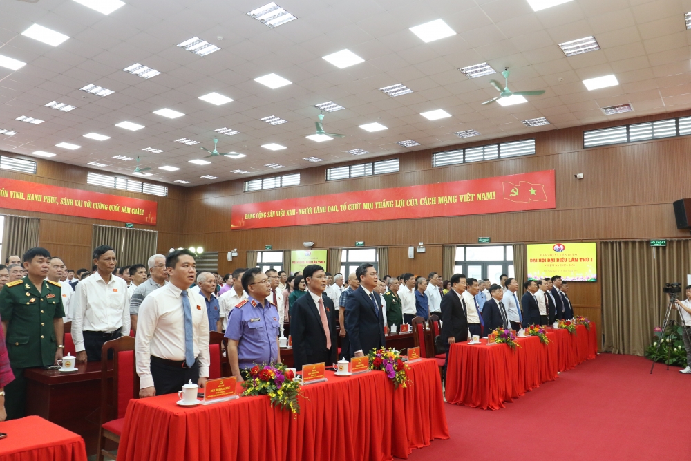 Các đại biểu tham dự phiên chính thức Đại hội đại biểu Đảng bộ xã Tiến Thắng lần thứ nhất, nhiệm kỳ 2025-2030 diễn ra sáng 5/8