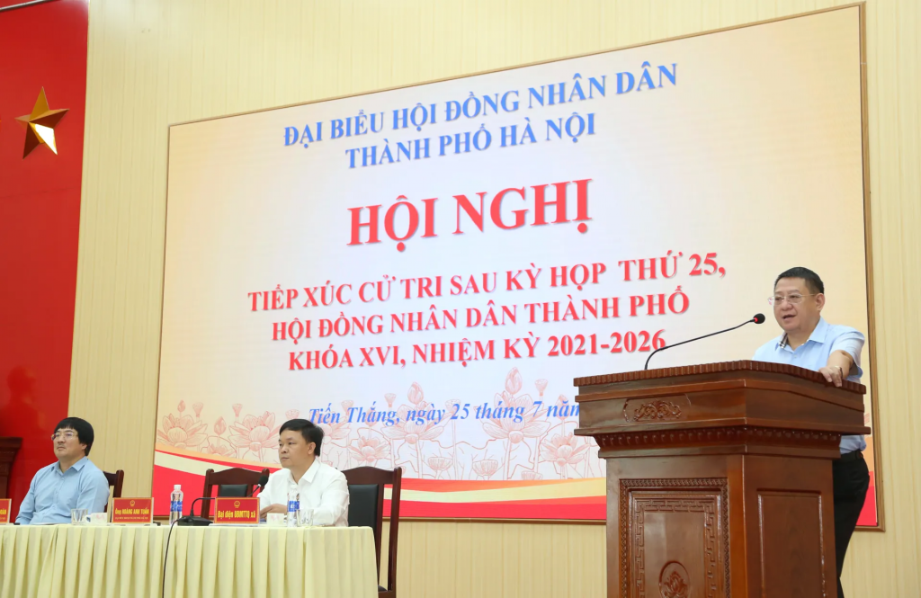 Tổ đại biểu HĐND TP Hà Nội - đơn vị bầu cử số 22 tổ chức tiếp xúc cử tri các xã Tiến Thắng, xã Yên Lãng, xã Quang Minh xã Mê Linh