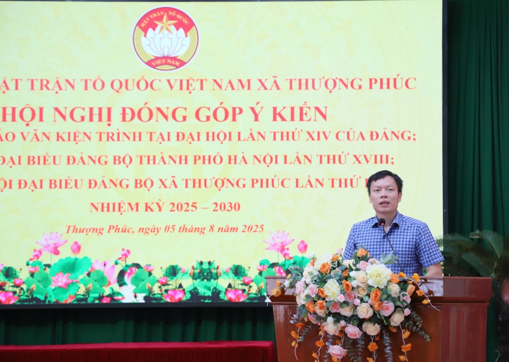 MTTQ xã Thượng Phúc phát huy vai trò góp ý vào văn kiện đại hội Đảng