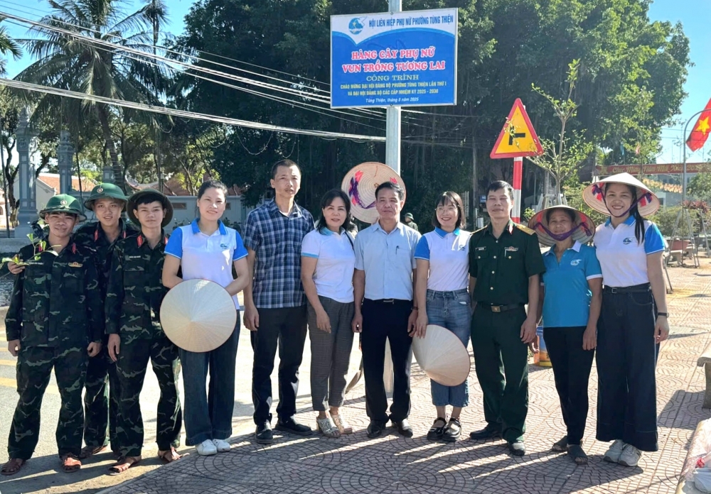 công trình “Hàng cây phụ nữ - vun trồng tương lai” là hoạt động ý nghĩa chào mừng Đại hội đại biểu Đảng bộ phường Tùng Thiện công trình “Hàng cây phụ nữ - vun trồng tương lai” là hoạt động ý nghĩa chào mừng Đại hội đại biểu Đảng bộ phường Tùng Thiện
