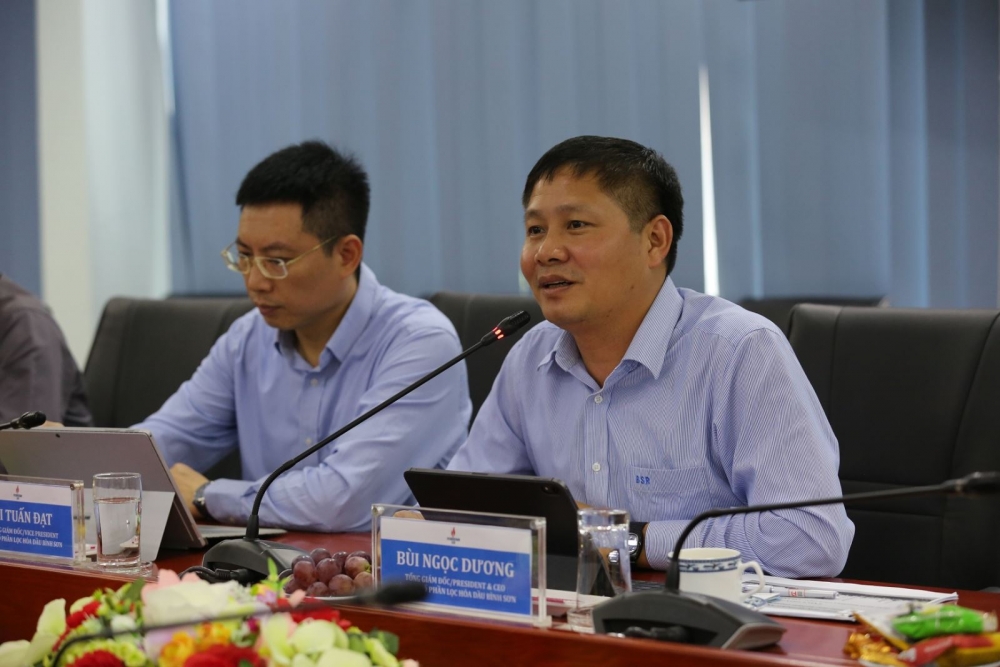 Tổng Giám đốc BSR Bùi Ngọc Dương phát biểu tại buổi làm việc