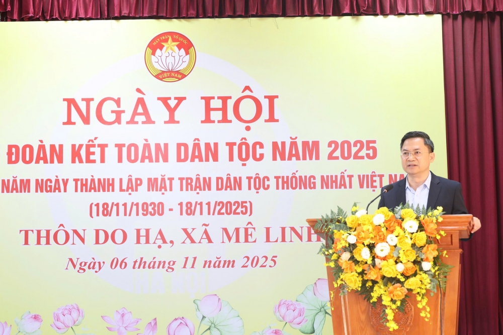 Trưởng Ban Tổ chức Thành ủy Hà Minh Hải dự ngày hội đoàn kết tại xã Mê Linh