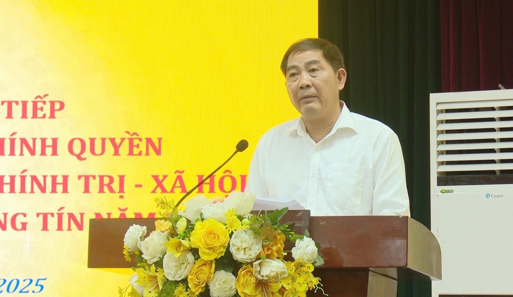 Hình ảnh 7  Bí thư Đảng ủy, Chủ tịch HĐND xã Thường Tín Nguyễn Xuân Minh phát biểu ý kiến kết luận buổi đối thoại