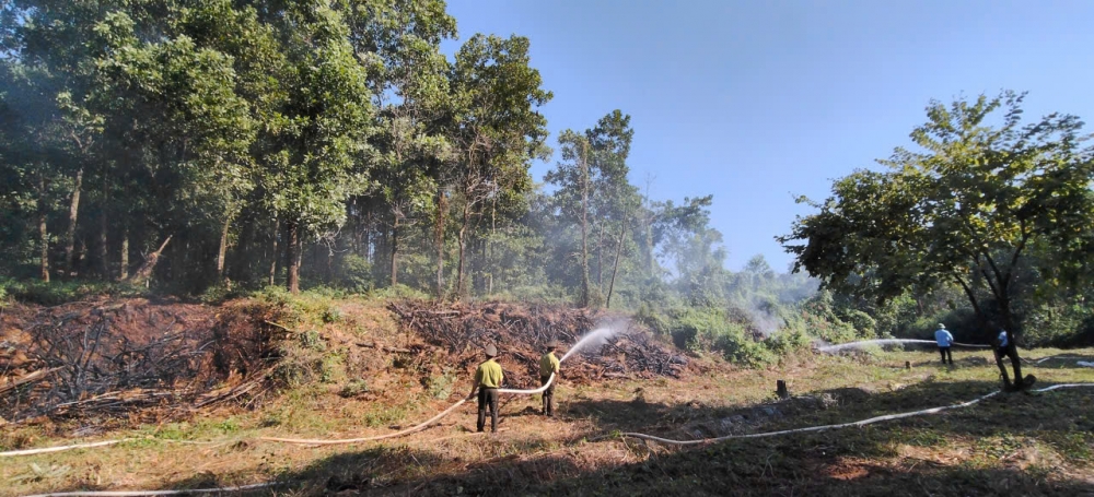 Xã Đoài Phương diễn tập phòng cháy, chữa cháy rừng