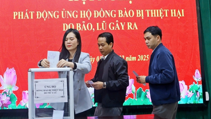 Thêm sự sẻ chia từ xã Đoài Phương đến với đồng bào vùng lũ lụt