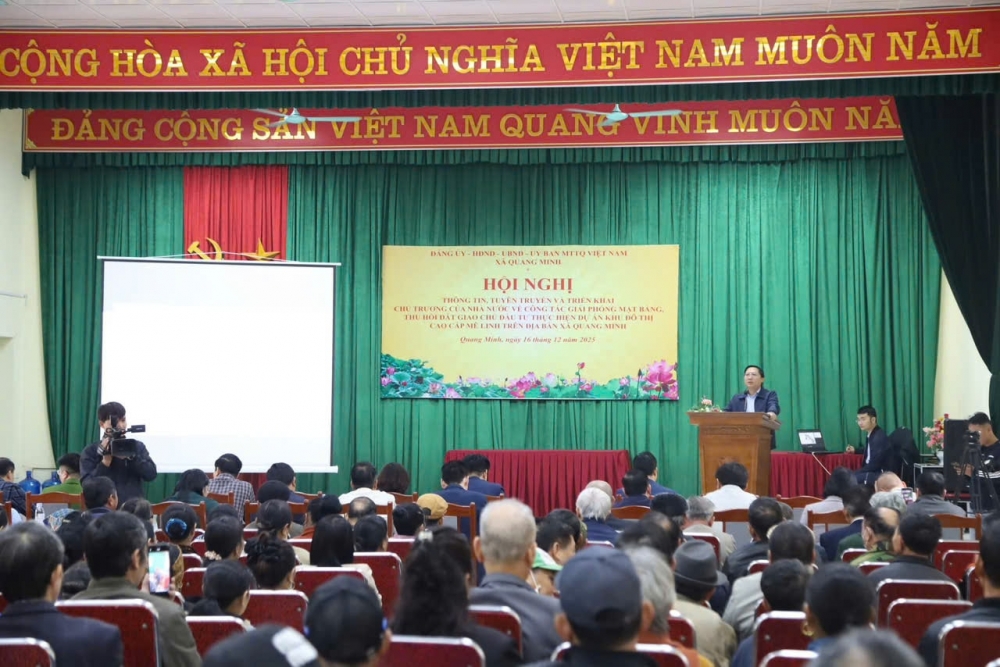 ồng chí Bí thư Đảng ủy, Chủ tịch HĐND xã Quang Minh Nguyễn Thanh Liêm