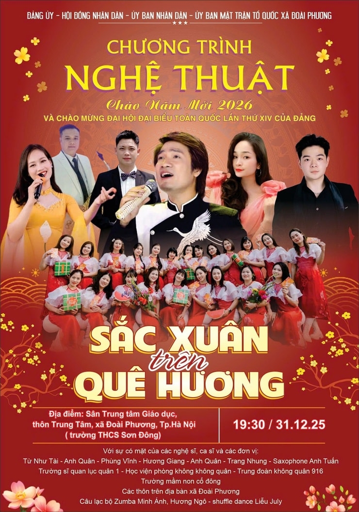 Xã Đoài Phương tổ chức chương trình nghệ thuật chào năm mới 2026, Đại hội XIV của Đảng Xã Đoài Phương tổ chức chương trình nghệ thuật chào năm mới 2026, Đại hội XIV của Đảng