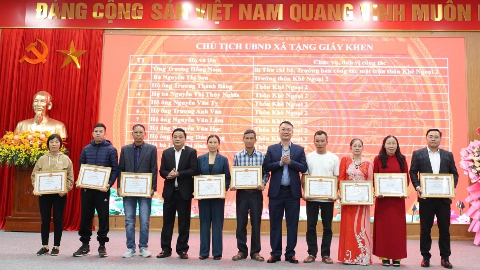 Xã Mê Linh biểu dương các tập thể, cá nhân tiêu biểu trong GPMB Vành đai 4