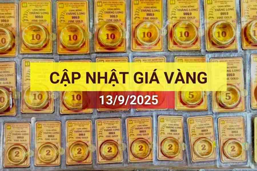 Giá vàng sáng 13/9/2025