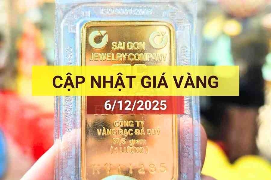 Bản tin giá vàng sáng 6/12/2025