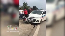 Phóng xe ngược chiều tốc độ cao, thanh niên tông trực diện taxi