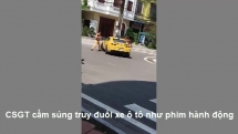 CSGT Quảng Ninh dùng súng truy bắt ô tô thể thao như phim